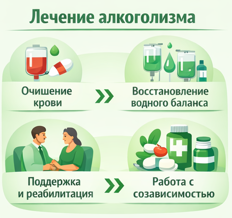 лечение алкоголизма в Котельниках этапы